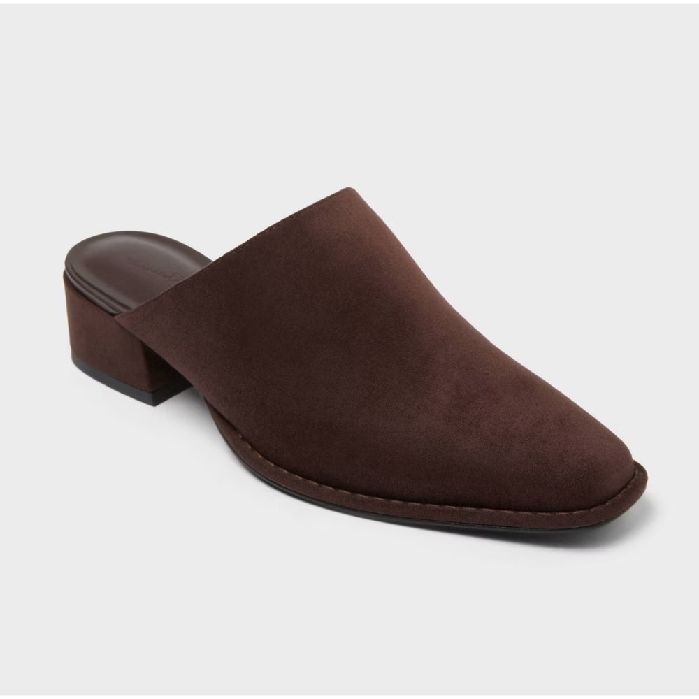 Universal Thread Jessie Chocolate Faux Suede Mules Women's Size 12 NWT